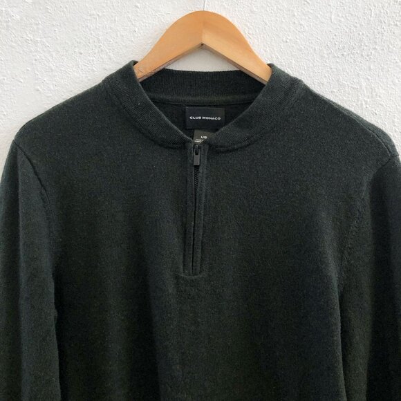 CLUB MONACO 100% Merino Wool Men's Merino Quarter Zip Pullover Sweater Size Larg - Picture 4 of 8